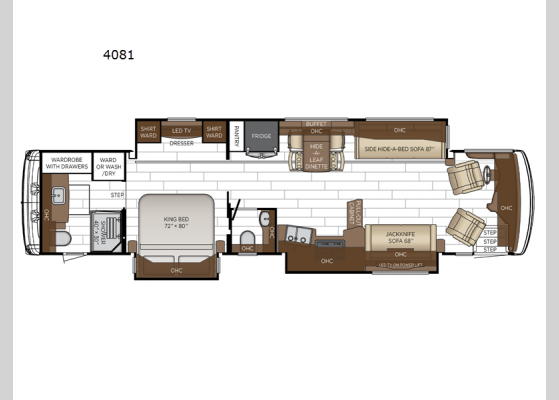 Floorplan - 2025 Dutch Star 4081 Motor Home Class A - Diesel