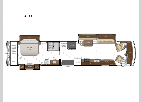 Floorplan - 2025 Dutch Star 4311 Motor Home Class A - Diesel