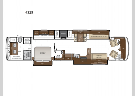 Floorplan - 2025 Dutch Star 4325 Motor Home Class A - Diesel