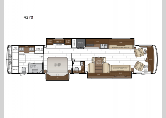 Floorplan - 2025 Dutch Star 4370 Motor Home Class A - Diesel