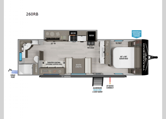 Floorplan - 2025 Transcend Xplor 260RB Travel Trailer