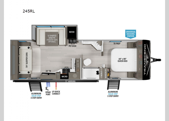 Floorplan - 2025 Transcend Xplor 245RL Travel Trailer