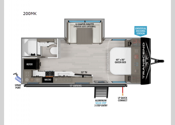 Floorplan - 2025 Transcend Xplor 200MK Travel Trailer