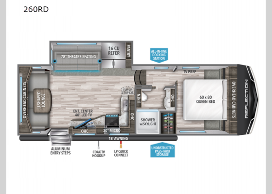 Floorplan - 2023 Reflection 150 Series 260RD Fifth Wheel