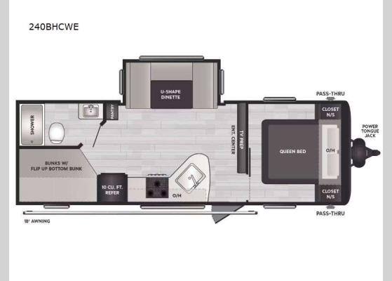 Floorplan - 2026 Springdale Classic 240BHCWE Travel Trailer