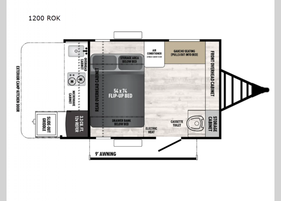 Floorplan - 2025 Clipper ROK 12000 Teardrop Trailer