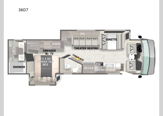 Floorplan - 2025 Georgetown 7 Series 36D7 Motor Home Class A