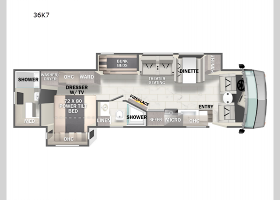 Floorplan - 2025 Georgetown 7 Series 36K7 Motor Home Class A