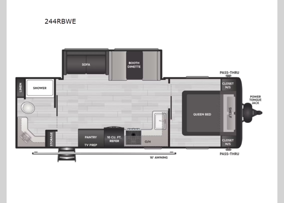 Floorplan - 2026 Hideout Sport 244RBWE Travel Trailer