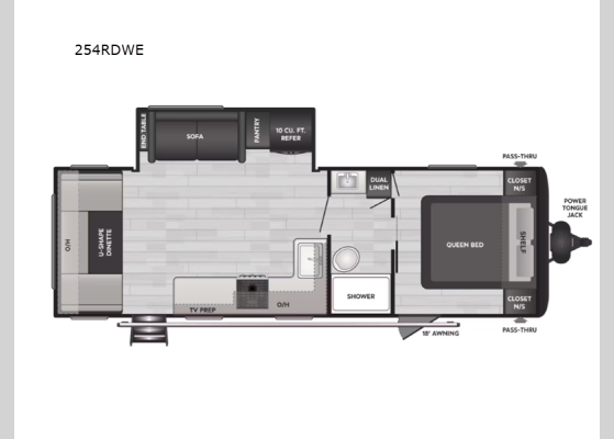 Floorplan - 2026 Hideout Sport 254RDWE Travel Trailer
