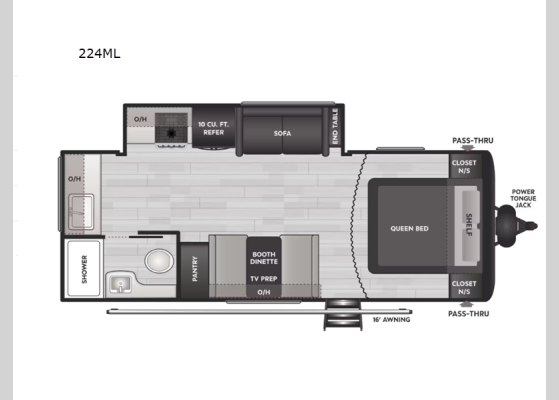 Floorplan - 2026 Hideout Sport 224ML Travel Trailer