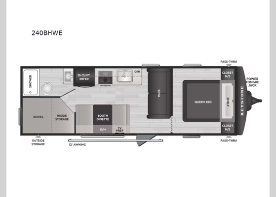 Floorplan - 2026 Hideout Sport 240BHWE Travel Trailer