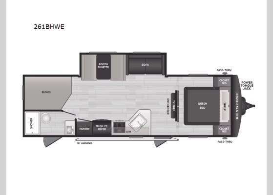 Floorplan - 2026 Hideout Sport 261BHWE Travel Trailer