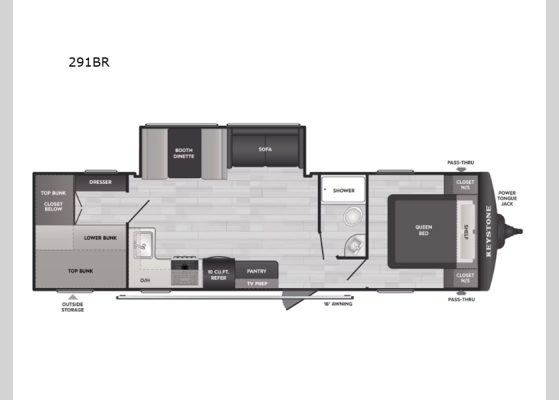 Floorplan - 2026 Hideout Sport 291BR Travel Trailer