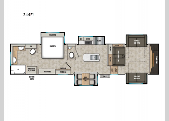 Floorplan - 2026 Brookstone 344FL Fifth Wheel