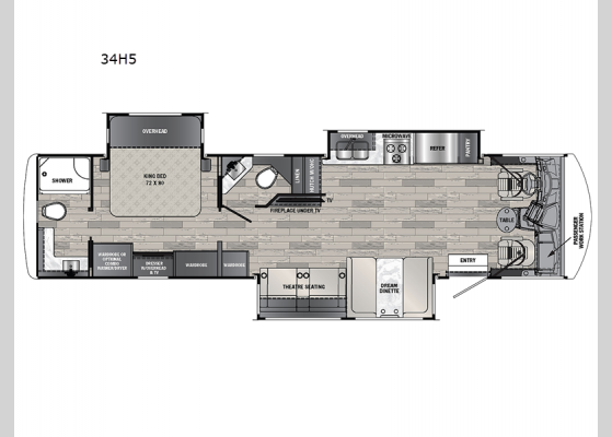 Floorplan - 2025 Georgetown 5 Series 34H5 Motor Home Class A