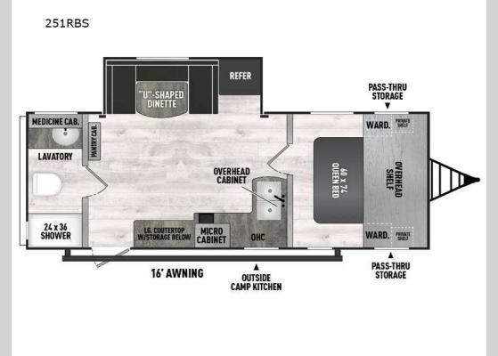 Floorplan - 2025 Clipper 5K Series 251RBS Travel Trailer