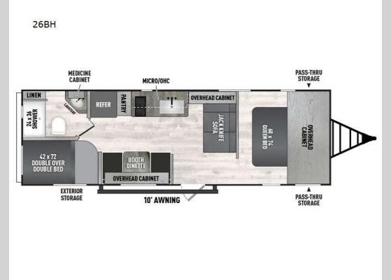 Floorplan - 2025 Clipper 5K Series 26BH Travel Trailer