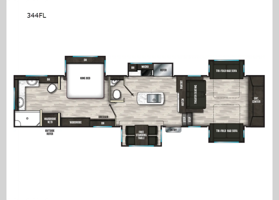 Floorplan - 2025 Brookstone 344FL Fifth Wheel