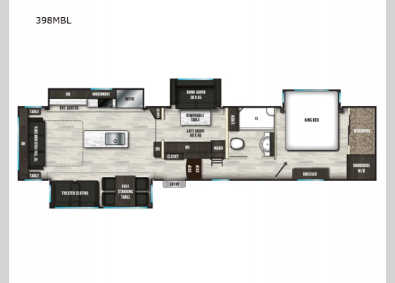 Floorplan - 2025 Brookstone 398MBL Fifth Wheel