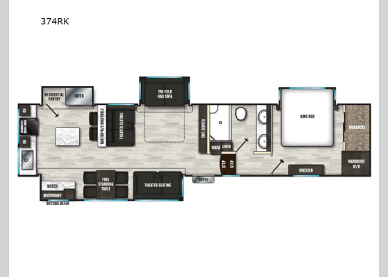 Floorplan - 2025 Brookstone 374RK Fifth Wheel