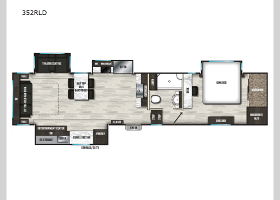 Floorplan - 2025 Brookstone 352RLD Fifth Wheel