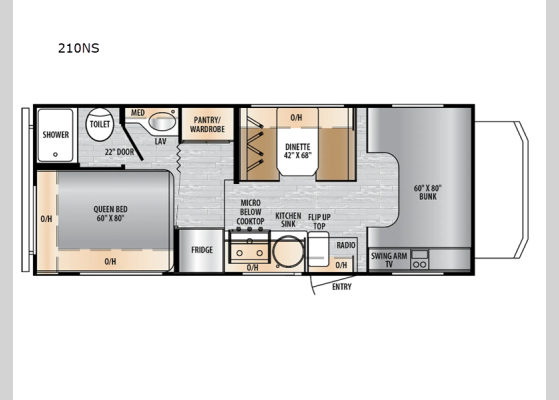 Floorplan - 2025 Entrada 210NS Motor Home Class C