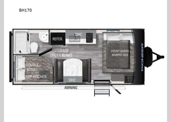 Floorplan - 2024 Pioneer BH170 Travel Trailer