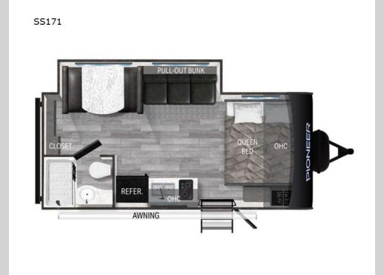 Floorplan - 2024 Pioneer SS171 Travel Trailer