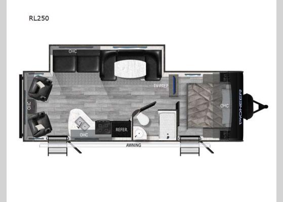 Floorplan - 2024 Pioneer RL250 Travel Trailer