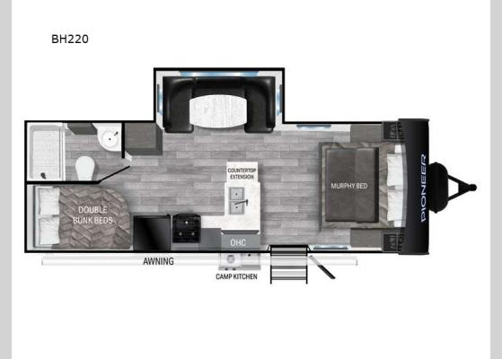 Floorplan - 2024 Pioneer BH220 Travel Trailer