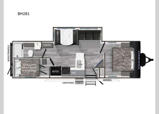 Floorplan - 2024 Pioneer BH281 Travel Trailer