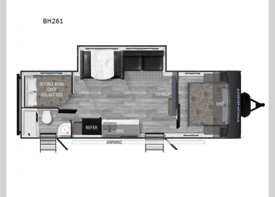 Floorplan - 2024 Pioneer BH261 Travel Trailer