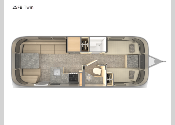 Floorplan - 2026 Flying Cloud 25FB Twin Travel Trailer