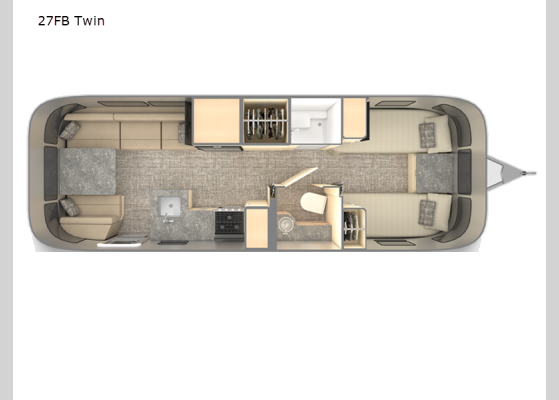 Floorplan - 2026 Flying Cloud 27FB Twin Travel Trailer
