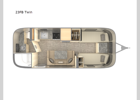 Floorplan - 2026 Flying Cloud 23FB Twin Travel Trailer