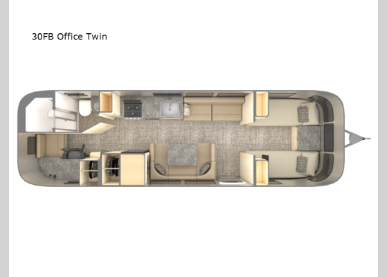 Floorplan - 2026 Flying Cloud 30FB Office Twin Travel Trailer