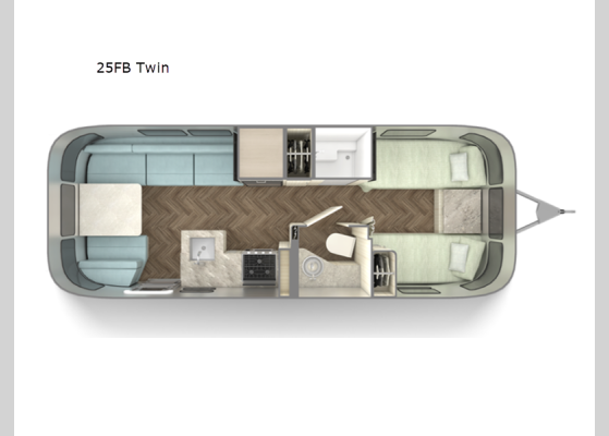 Floorplan - 2026 International 25FB Twin Travel Trailer