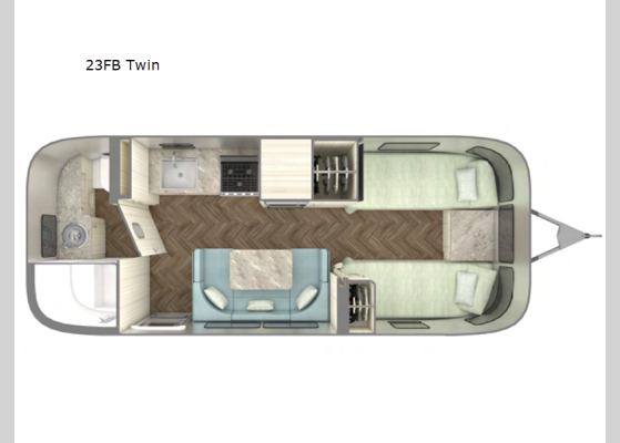 Floorplan - 2026 International 23FB Twin Travel Trailer