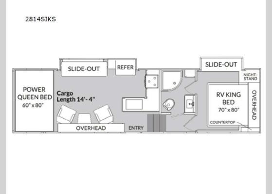 Floorplan - 2024 Sandsport 2814SIKS Toy Hauler Fifth Wheel