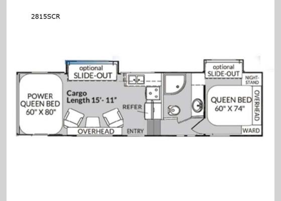 Floorplan - 2024 Sandsport 2815SCR Toy Hauler Fifth Wheel