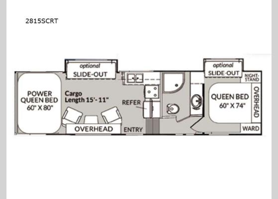 Floorplan - 2024 Sandsport 2815SCRT Toy Hauler Fifth Wheel