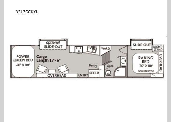 Floorplan - 2024 Sandsport 3317SCKXL Toy Hauler Fifth Wheel