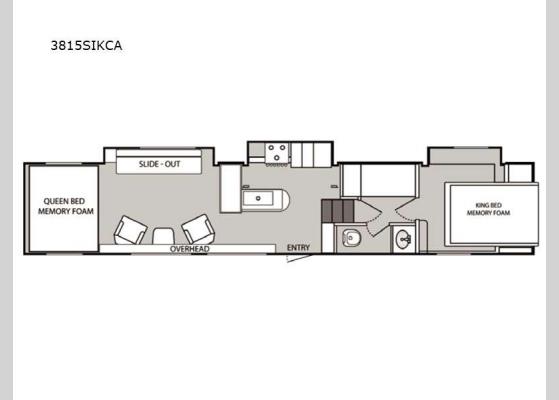 Floorplan - 2024 Sandsport 3815SIKCA Toy Hauler Fifth Wheel