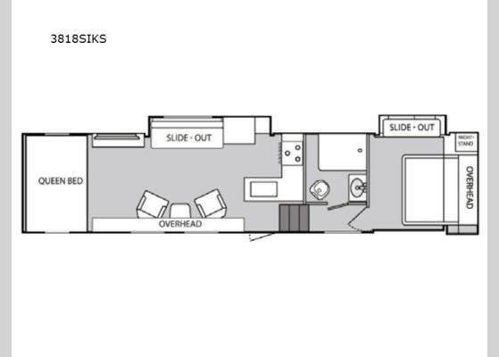 Floorplan - 2024 Sandsport 3818SIKS Toy Hauler Fifth Wheel