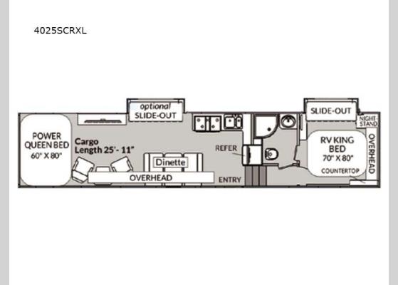 Floorplan - 2024 Sandsport 4025SCRXL Toy Hauler Fifth Wheel