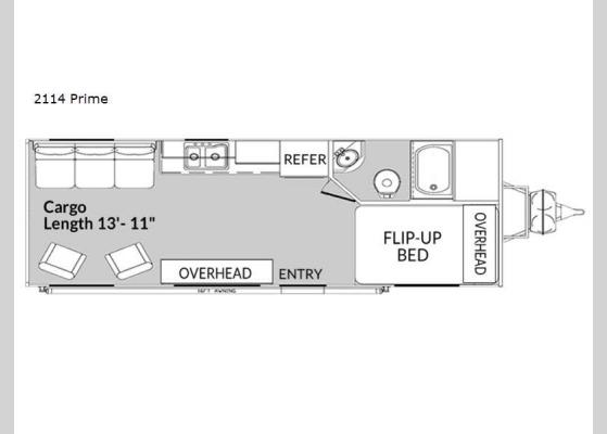 Floorplan - 2024 Sandsport 2114 Prime Toy Hauler Travel Trailer