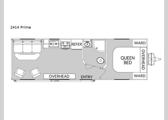 Floorplan - 2024 Sandsport 2414 Prime Toy Hauler Travel Trailer