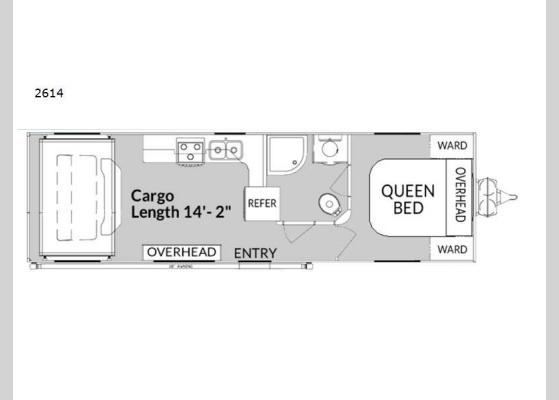 Floorplan - 2024 Sandsport 2614 Toy Hauler Travel Trailer