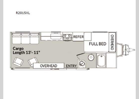 Floorplan - 2024 Sandsport S2015XL Toy Hauler Travel Trailer